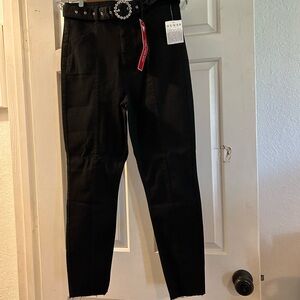 Guess Black Straight-Leg Chinos with Belt